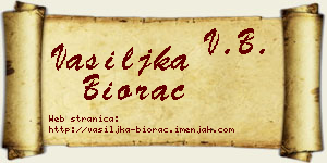 Vasiljka Biorac vizit kartica